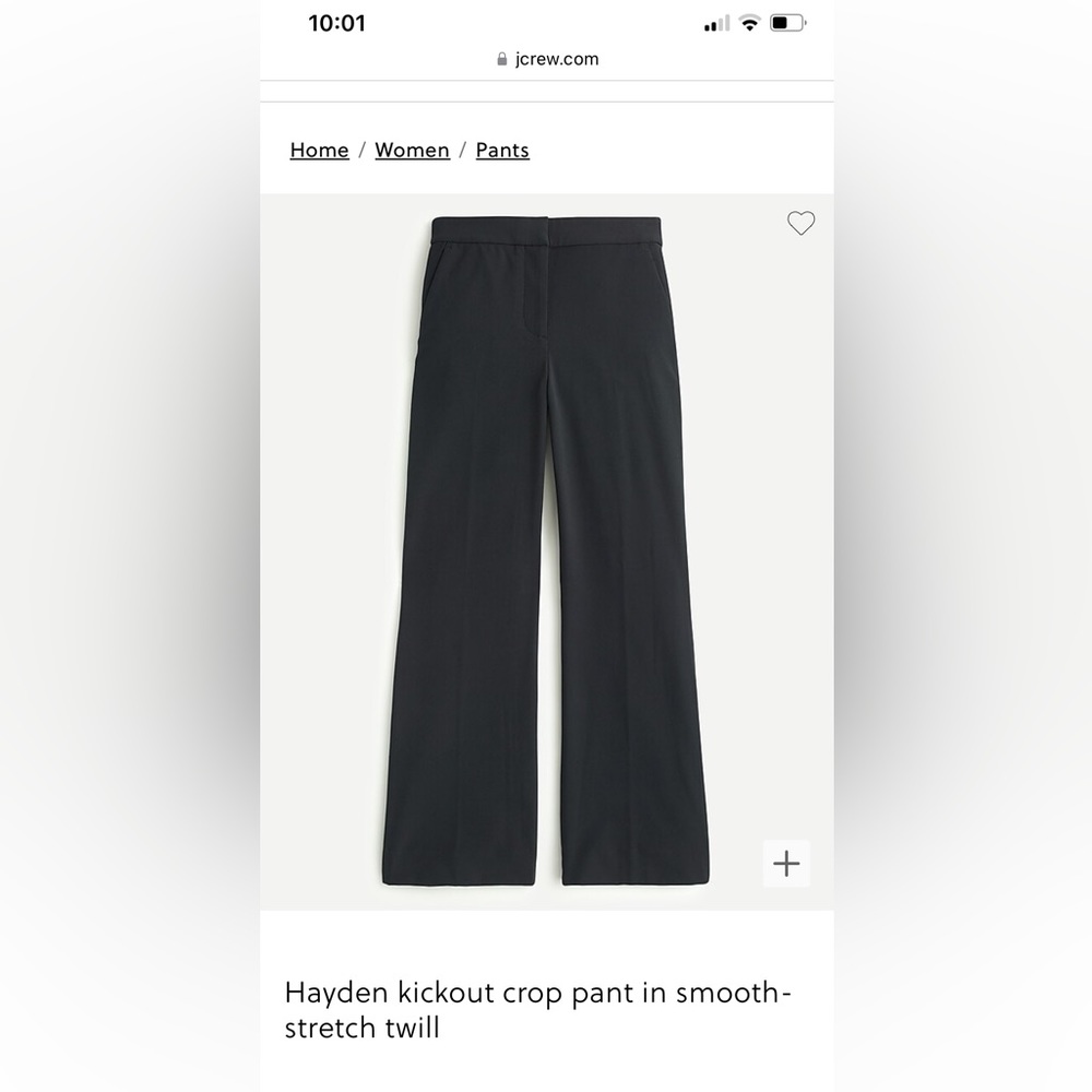Jcrew Hayden crop pant